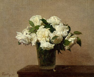 Stillleben mit weißen Rosen von Ignace Henri Jean Fantin Latour