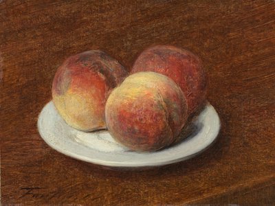 Drei Pfirsiche auf einem Teller, 1868 von Ignace Henri Jean Fantin Latour