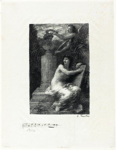 An Berlioz, kleine Platte von Ignace Henri Jean Fantin Latour