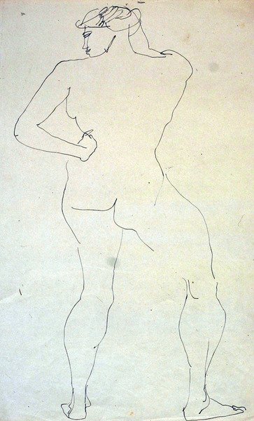Weiblicher Akt von hinten von Henri Gaudier Brzeska