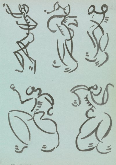 Fünf Studien von tanzenden Figuren von Henri Gaudier Brzeska