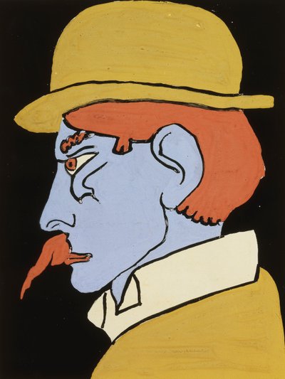 Mann mit Schnurrbart, Profil, ca. 1911-12 von Henri Gaudier Brzeska