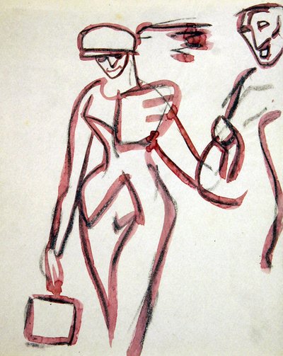 Spaziergänger mit Begleiter von Henri Gaudier Brzeska