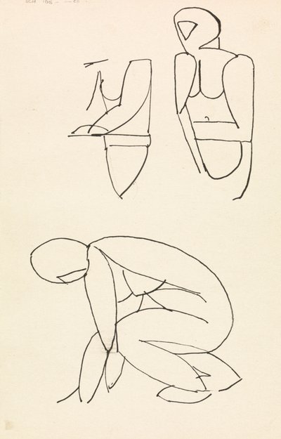 Drei Figurenstudien von Henri Gaudier Brzeska