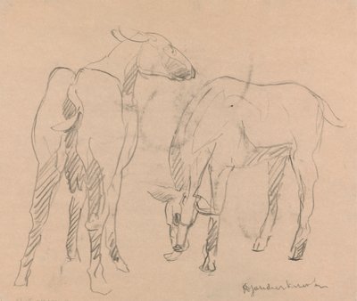 Zwei Ziegen von Henri Gaudier Brzeska
