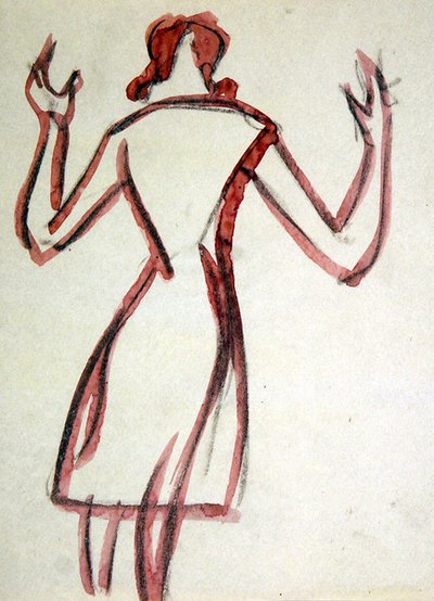 Frau von hinten, Arme erhoben von Henri Gaudier Brzeska