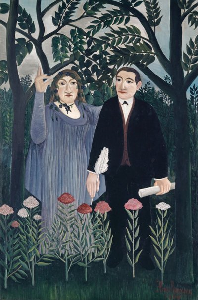 Die Muse inspiriert den Dichter, 1909 von Henri J.F. Rousseau