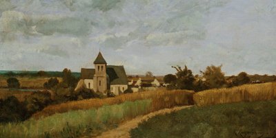 Ein Dorf zur Erntezeit von Henri Joseph Harpignies