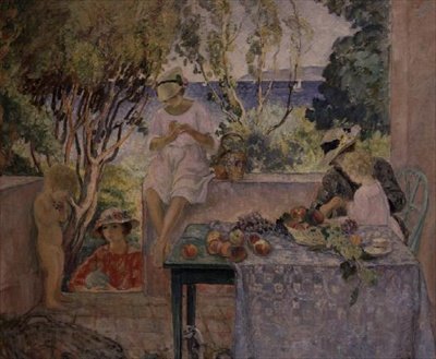 Tee auf der Terrasse in St. Maxine von Henri Lebasque