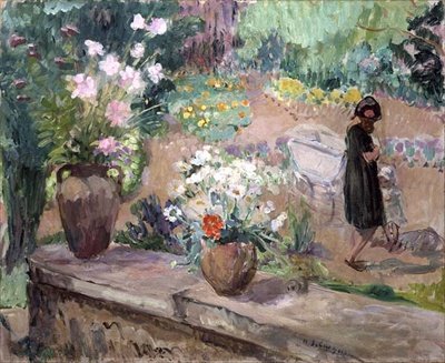 Frau im Garten von Henri Lebasque