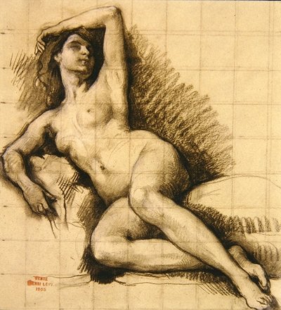 Studie - Liegender weiblicher Akt von Henri Leopold Levy