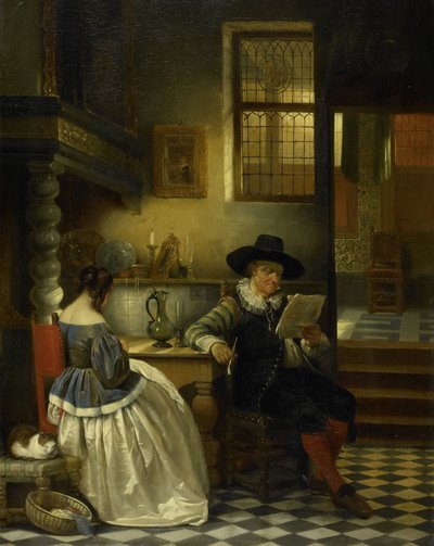 Innenraum aus dem 17. Jahrhundert von Henri Leys (baron)