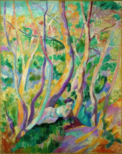 Frau im Wald von Henri Manguin