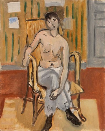 Sitzender Akt in einem beigen Raum von Henri Matisse