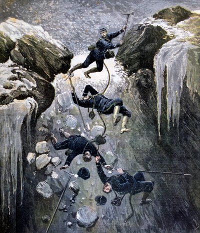 Ein schrecklicher Unfall in den Alpen, 1892 von Henri Meyer