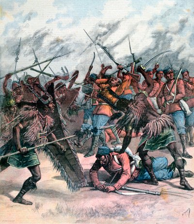 Aufstand in Manpur, Indien, 1891 von Henri Meyer