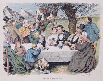 Hochzeitsfeier, Ende des 19. Jahrhunderts von Henri Pille