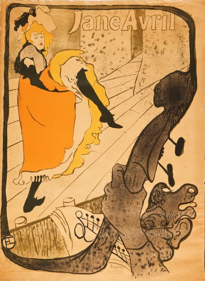 Jane Avril, 1893 von Henri de Toulouse Lautrec
