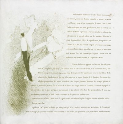 Yvette Guilbert - Französische Serie: Nr. 2 von Henri de Toulouse Lautrec