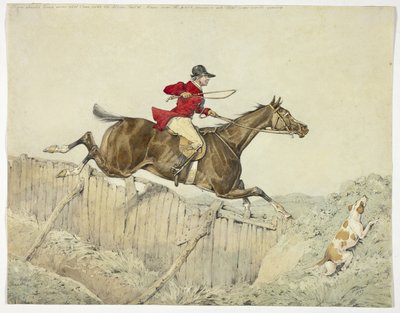 Reiter mit rosa Mantel von Henry Alken