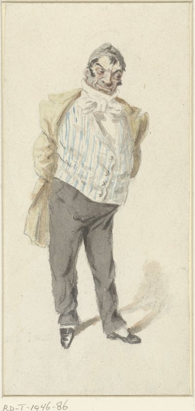 Karikatur eines stehenden Herrn von Henry Bonaventure Monnier