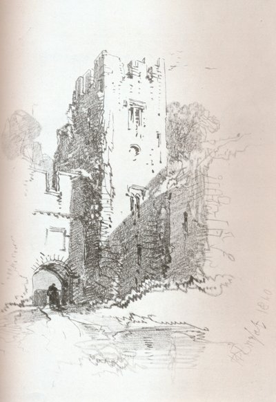 Crookston Castle, in der Nähe von Paisley, 1840 von Henry Bright