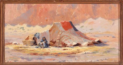 Arabisches Zelt in der Wüste bei Blidah von Henry Brokman Knudsen
