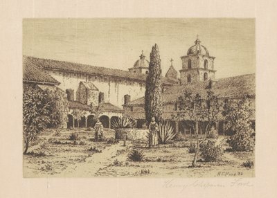 Garten, Mission Santa Barbara, 1888 von Henry Chapman Ford