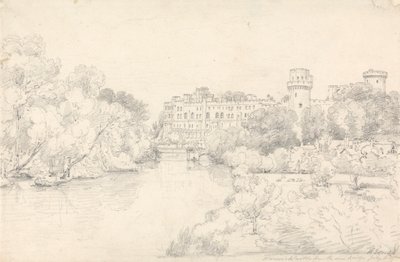 Warwick Castle von der neuen Brücke von Henry Edridge