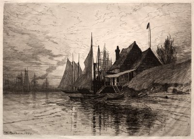 Abend, New Yorker Hafen, 1884 von Henry Farrer