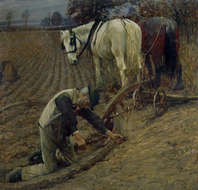Die letzte Furche, 1895 von Henry Herbert La Thangue