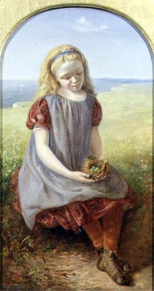 Mädchen mit Vogelnest von Henry Larpent Roberts