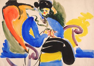 Kalligraphie #2 Frau auf Stuhl, 1914-1918 von Henry Lyman Saÿen