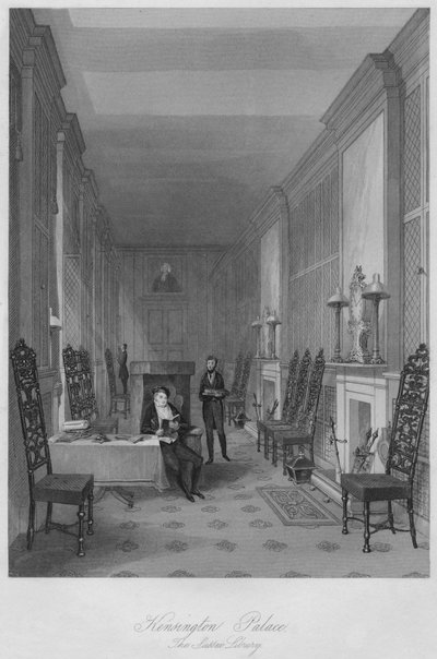 Kensington Palace. Die Sussex-Bibliothek, ca. 1841 von Henry Melville