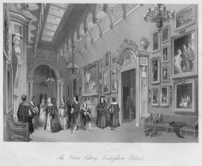 Die Bildergalerie, Buckingham Palace, um 1841 von Henry Melville