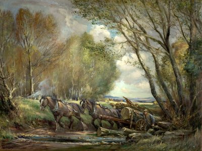 Holztransport, Stirlingshire, Schottland von Henry Morley