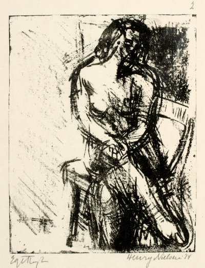 Sitzendes weibliches Modell von Henry Nielsen