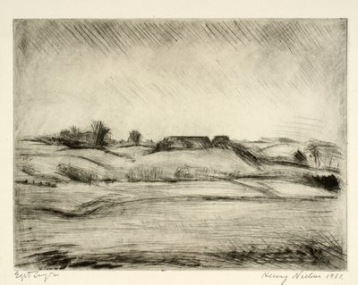 Offene Landschaft mit Bauernhof von Henry Nielsen