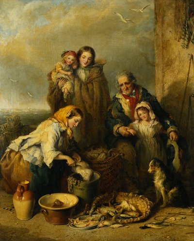 Die Familie des Fischers, 1861 von Henry Perlee Parker