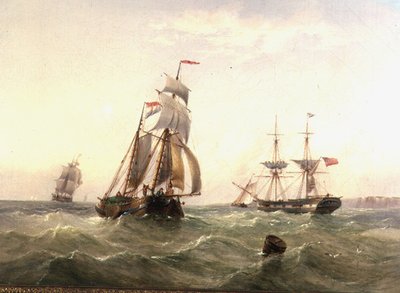 Schiffe vor einer Küste von Henry Redmore