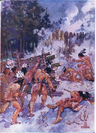 Rothäute greifen ein Fort an von Henry Sandham
