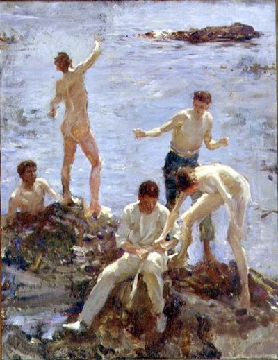 Jungen beim Baden von Henry Scott Tuke