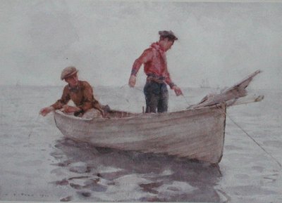 Jungen angeln vor Newlyn von Henry Scott Tuke