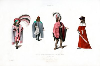 Männliche Kleidung, um 1480, 1843 von Henry Shaw