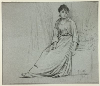 Sitzende Frau nach rechts gewandt von Henry Stacy Marks