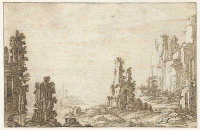 Landschaft mit Ruinen von Herman Breckerveld