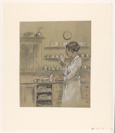 Frau im Labor von Herman Heijenbrock (possibly)