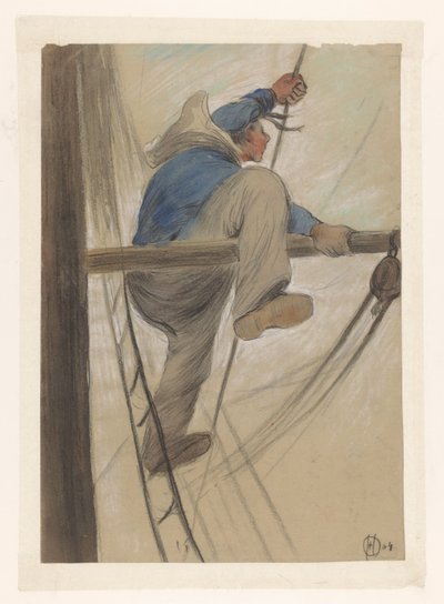 Matrose im Mast von Herman Heijenbrock (signed by artist)