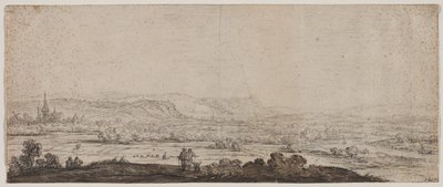 Landschaft mit dem Dorf Schenkenschanz, Gelderland von Herman Saftleven