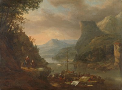 Flussansicht in einer bergigen Region von Herman Saftleven